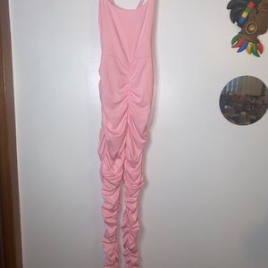Pink scrunched jumpsuit